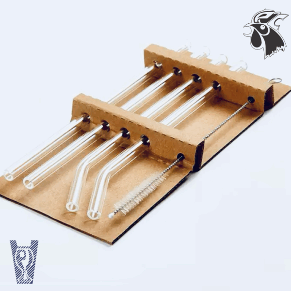 Juego de 4 Popotes de Vidrio