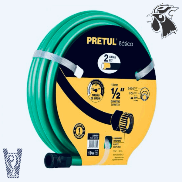 Manguera Pretul 1/2" 3 Capas Conexiones de Plastico