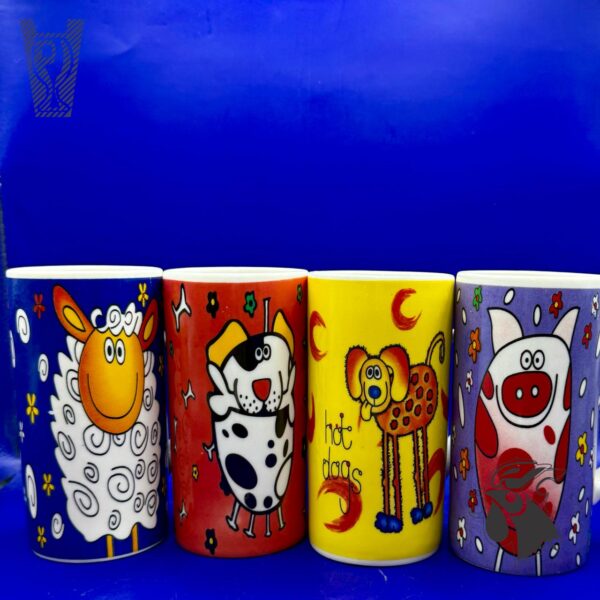 Taza Alta de Animales de Porcelana