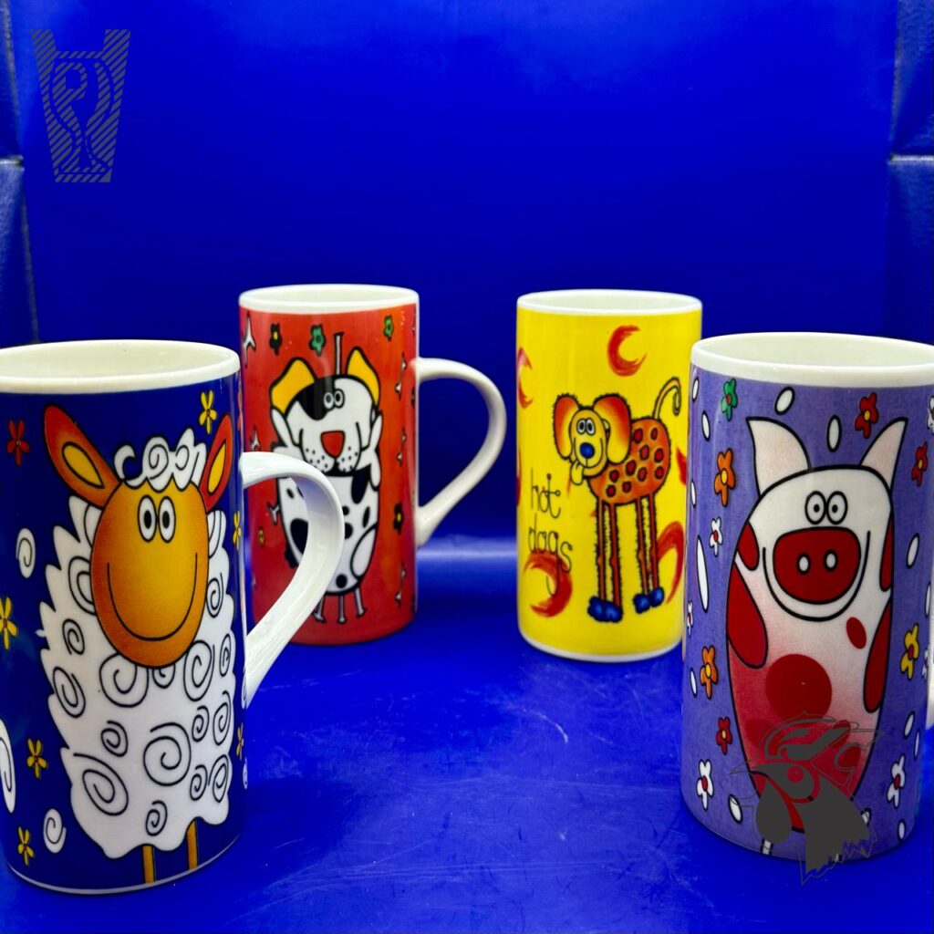 Taza Alta de Animales de Porcelana