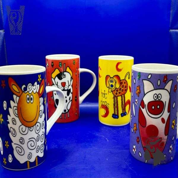 Taza Alta de Animales de Porcelana