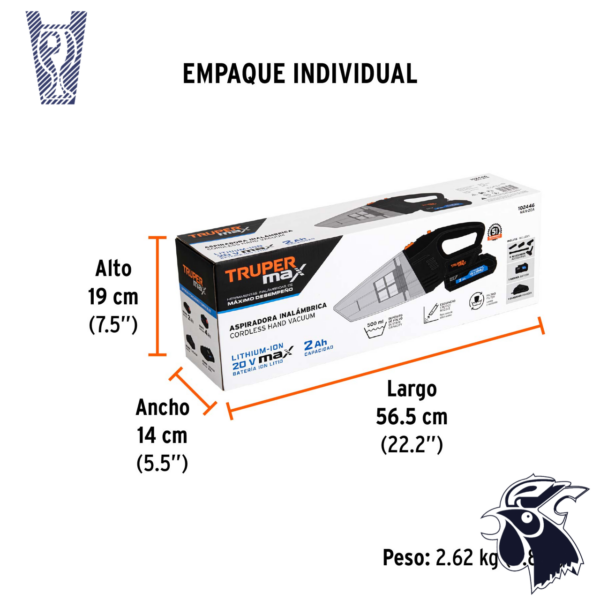 Aspiradora Inalámbrica para Auto 20V Truper Max