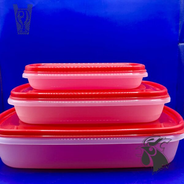 Juego de 3 Tupper Rectangulares RED