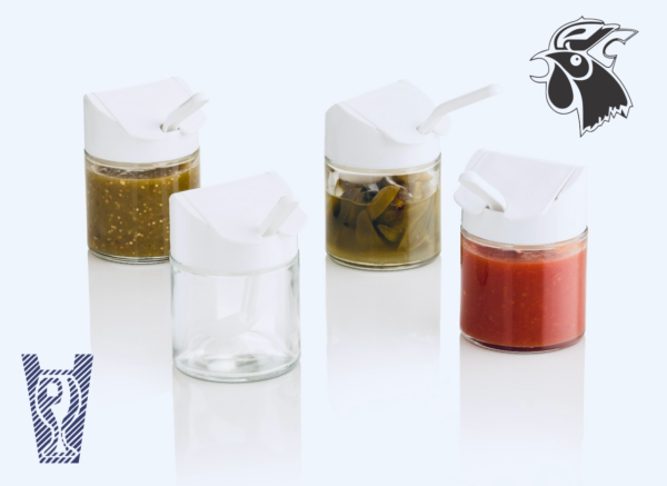 Azucarera de Vidrio con Tapa y Cuchara